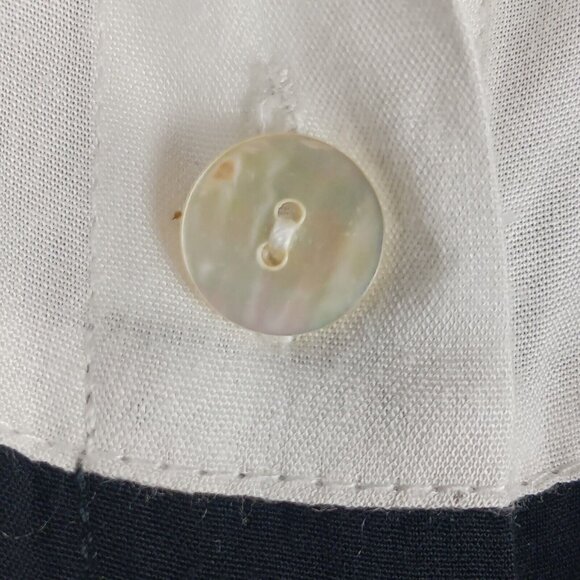 Usindo Womens Sequin Beaded Floral Tunic Shirt Small Black White Colorblock Asym - Picture 11 of 12